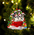 Border Collie Dogs In A Gift Bag Christmas Ornament Flat Acrylic Dog Ornament