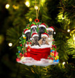 French Bulldog Dogs In A Gift Bag Christmas Ornament Flat Acrylic Dog Ornament