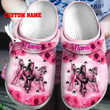 Custom Name Horses Breast Cancer In October We Wear Pink Crocs for Horse Lovers