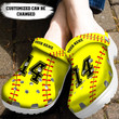 Personalized Fire And Water Softball Crocs Classic Clogs Shoes for Softball Lovers