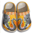 Elephant Crocs Classic Clog Whitesole Elephant And Flowers Shoes for Daughter