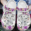 Elephant Crocs Classic Clog Whitesole Elephant And Flowers Shoes for Daughter