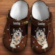 Personalized Alaskan Malamute Zipper Leather Pattern Crocs Clog Shoes For Alaskan Malamute Lovers
