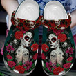 Sugar Skull Girl Tattoo Rose Flower Crocs Shoes, Sugar Skull Women Crocs, Red Roses Crocs