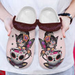 Sugar Skull Girl Tattoo Rose Flower Crocs Shoes, Sugar Skull Women Crocs, Red Roses Crocs