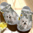 Personalize Bichon Frise in Pocket Dog Denim Pattern Crocs Clog Shoes Gift For Her
