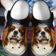 Personalized Cavalier King Charles Crocs Clog Shoes, Heart Leather Pattern for Dog Mom