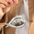 Sphynx Cat Sleeping in the Wing Angel Acrylic Keychain Memorial Gift for Cat Lovers