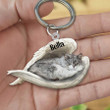 Norwegian Forest Cat Sleeping in the Wing Angel Acrylic Keychain Memorial Gift for Cat Lovers