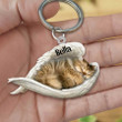 British Longhair Cat Sleeping in the Wing Angel Acrylic Keychain Memorial Gift for Cat Lovers