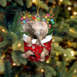 Elephant In Snow Pocket In Snow Pocket Christmas Ornament Flat Acrylic Ornament