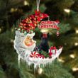 Scottish Terrier On The Moon Merry Christmas Hanging Ornament Flat Acrylic Dog Ornament