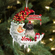 Lhasa Apso On The Moon Merry Christmas Hanging Ornament Flat Acrylic Dog Ornament