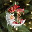 Cairn Terrier On The Moon Merry Christmas Hanging Ornament Flat Acrylic Dog Ornament