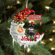 Miniature Schnauzer On The Moon Merry Christmas Hanging Ornament Flat Acrylic Dog Ornament