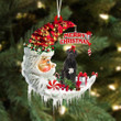 American Bully On The Moon Merry Christmas Hanging Ornament Flat Acrylic Dog Ornament