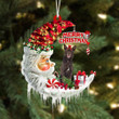 Australian Kelpie On The Moon Merry Christmas Hanging Ornament Flat Acrylic Dog Ornament