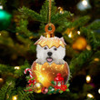 West Highland White Terrier  in Golden Egg Christmas Ornament, Flat Acrylic Dog Ornament