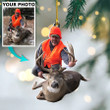 Custom Photo Deer Hunting Father Christmas Ornament for Deer Hunting Lovers
