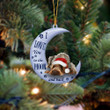 brown roan dog I Love You To The Moon And Back Christmas Ornament