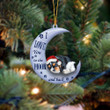 Cavalier King Charles Spaniel. I Love You To The Moon And Back Christmas Ornament
