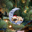 Pug I Love You To The Moon And Back Christmas Ornament