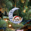Shih tzu I Love You To The Moon And Back Christmas Ornament