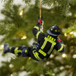 Personalized Firefighter Christmas -Two Sided Ornament for Fireman, Gift for Dad and Mom Christmas Firefighter Ornament