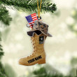 Kurt Adler U.S. Army Boot With U.S.A Flag And Icons Christmas Ornament