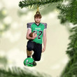 Custom Photo Football Player Christmas Ornament Gift for Son Football Season Ornament