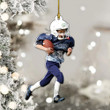 Personalized American Football Player Photo Christmas 2 Sided Flat Acrylic Ornament Gift For Football Family Mom Dad Grandma