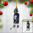 Custom Photo Ice Hockey Son Christmas Ornament, Gift for Son Christmas Gift