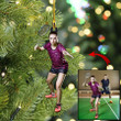 Custom Photo Badminton Players Christmas Ornament for Man and Woman Badminton Lovers