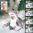 Baby Shark Custom Photo Baby with Name Christmas Ornament, Gift for Baby
