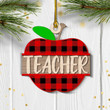 Customized Teacher Name Custom Shape Teacher Christmas Ornament for Her, Him