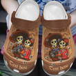 Personalized Rose Skull Couple Crocs for Husband and Wife, Skull Couple Clog Shoes for Men & Women