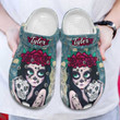 Customized Rose Flower Mexican Sugar Skull Crocs Clog Shoes for Mexican Girl