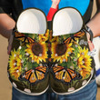 Personalize Name Purple Butterfly Hippie Trippy Crocs Clog Shoes for Butterfly Lovers