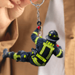 Personalized Firefighter Christmas -Two Sided Keychain Gift for Dad Firefighter Acrylic Flat Keychain