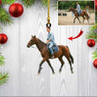 Custom Photo Horse Christmas Ornament for Horse Girl, Horse Farmhouse Ornament for Him and Her, Son and Daughter