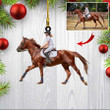 Custom Photo Horse Christmas Ornament for Horse Girl, Horse Farmhouse Ornament for Him and Her, Son and Daughter