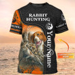 Rabit Hunting 3D Print Shirt, Beagle Hunting Personalized Name