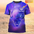 Personalized 3D Skull Men DJ Shirt, DJ Club DJ Team Uniform, DJ Gift