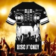 3D Print Disc Jockey T Shirt, Custom DJ Shirt Men Women Black Pattern