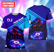 Custom With Name 3D Hoodie For DJ Men Women, Blue Tshirt For A DJ, DJ Musican Clothing