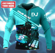 3D All Over Print DJ Hoodie Men Woman, EDM Player Shirt, Discjockey DJ 3D Zip Up Hoodie