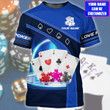 Personalized 3D Blue Poker Hoodie Men Women, Love Poker Tshirt, Poker Team Uniform