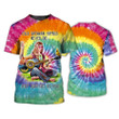 Hippie Sunflower Guitar 3D Tshirt, Hippie Shirts, Gift For Hippie, Hippie Gift, Hippie Old Woman Never Die