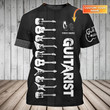 Custom Black Guitarist Shirt, Guitar 3D Print On Shirt, Guitar Lover Gifts