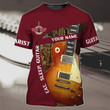 Customized Guitarist 3D Full Print Tee Shirt, Eat Sleep With Guitar, Guitar Lover Special Gifts